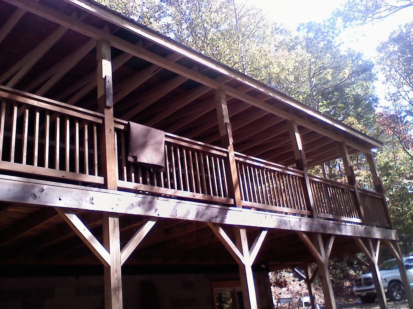 Timber framing under a new elevated porch and deck — Roof Leak Repair in Carlisle by Roofing Brothers